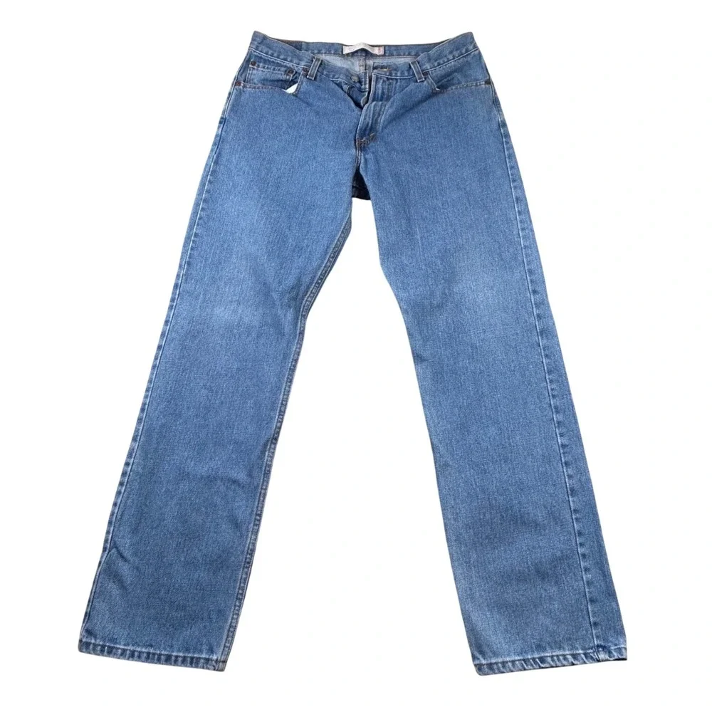 Levis 505 Regular‎ Fit Jeans Mens 36x34 Blue Denim Straight Leg Medium Wash